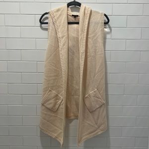 Cashmere hooded sleeveless cardigan